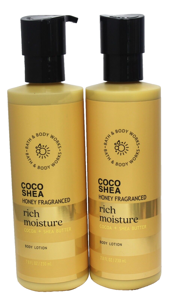Bath & Body Works Coco Shea Honey Body Lotion 7.8 oz Rich Moisture Pack of 2