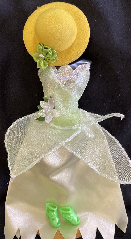 Gorgeous Barbie Lemon Yellow Satin Ballgown fedora Shoes