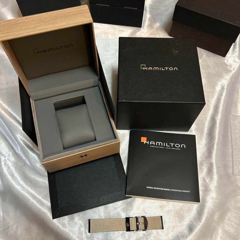 Hamilton watch box case Empty box with spare band used