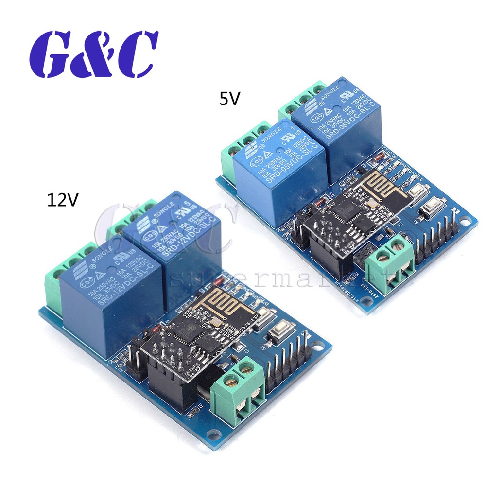 WIFI Relay Module ESP8266 IOT APP Controller 5/12V 2-Channel For Smart Home-image