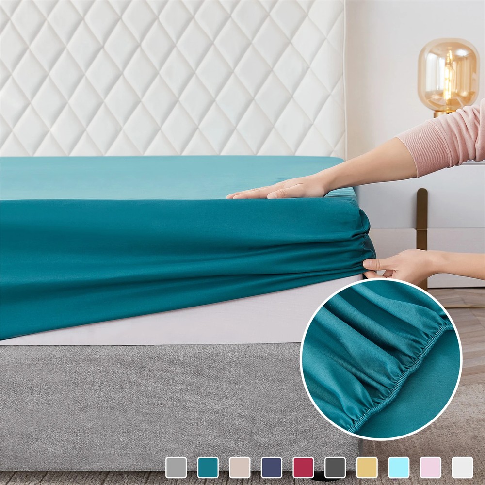 Modern Simple Style Solid Fitted Sheet Elastic Band Fixed Anti-crease Portable