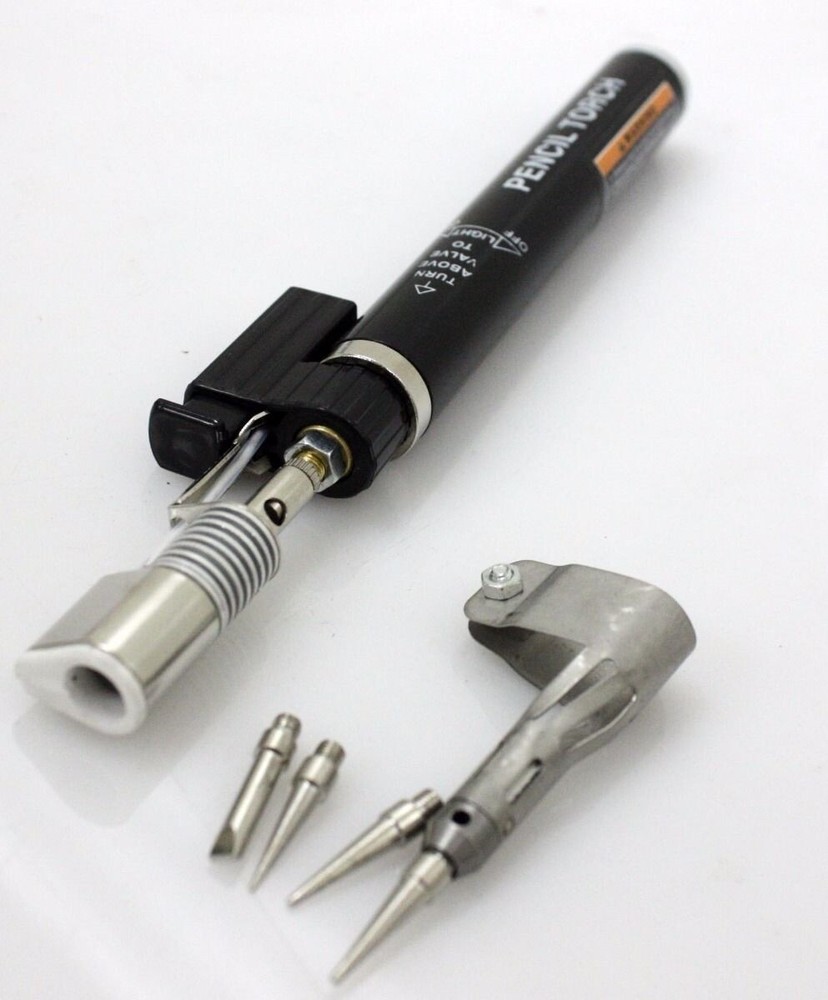 Refillable Butane PENCIL TORCH Flame Lighter Cigar or Soldering Iron Torch w/Tip