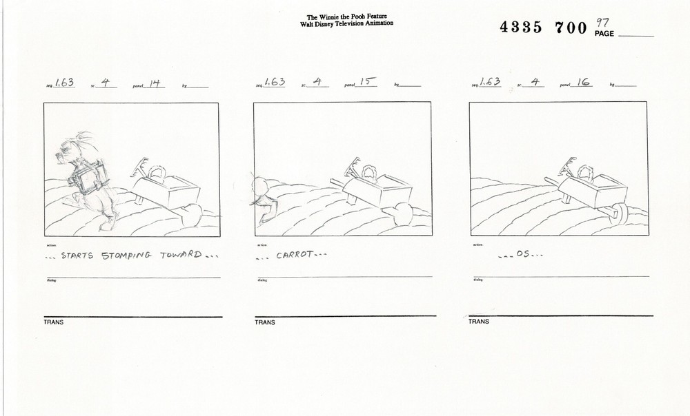 Winnie the Pooh Grand Adventure Disney Production Original SB Drawings 1997 6311