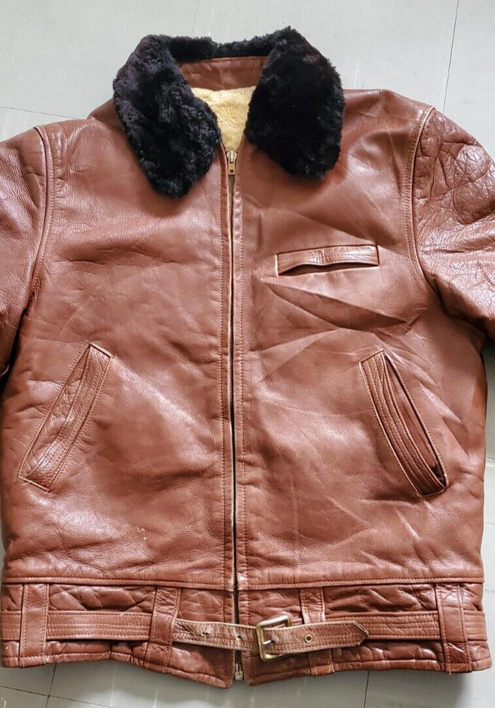 VTG 40s/50s CAMBRIDGE SPORTSWEAR TORONTO Horsehide Lined Clix Zipper Sz-M Jacket