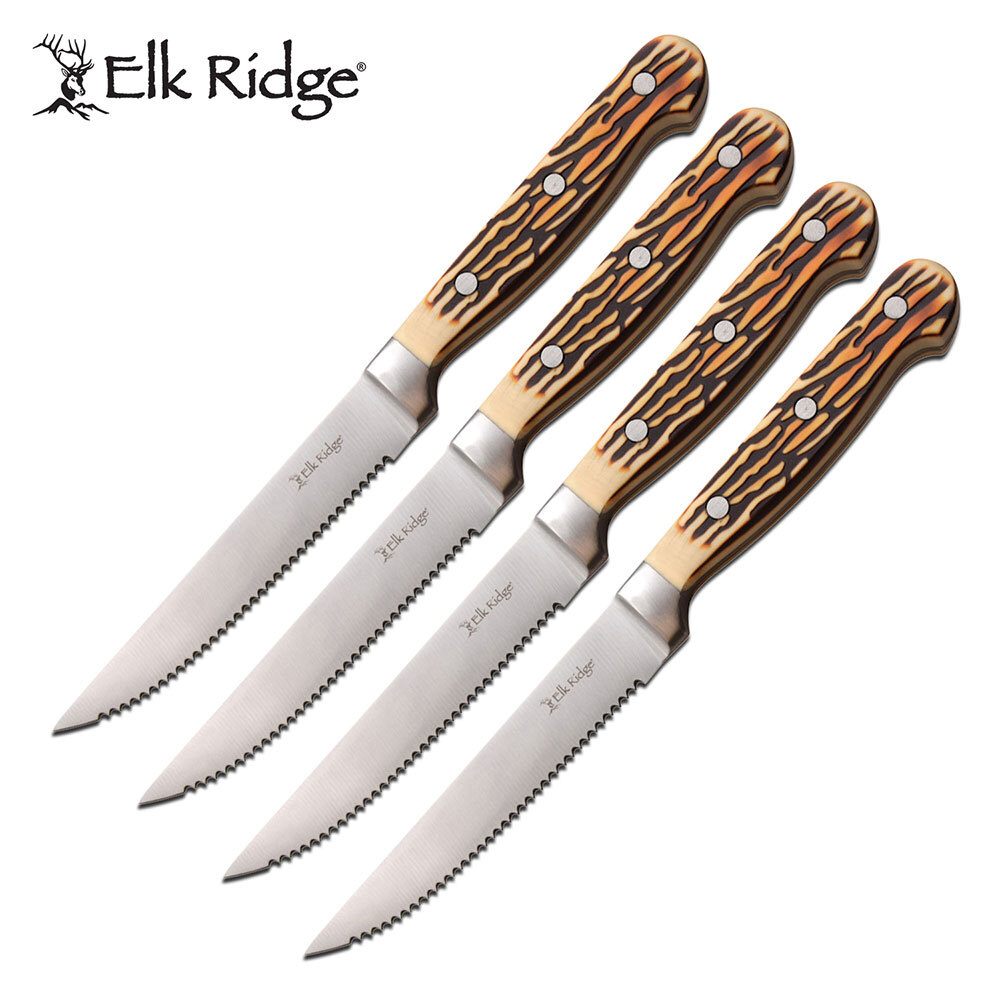 Kitchen Cutlery | Elk Ridge 4-Piece Steak Knife Set Gift Father's Day ER-963