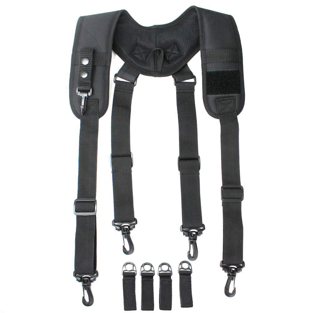 Tactical Padded Adjustable Duty Belt Harness with Key Clip & Tool Suspenders