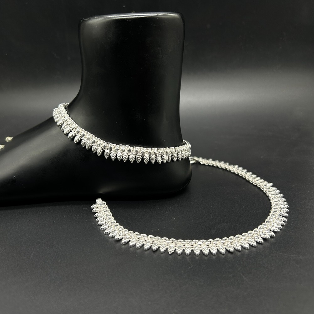 925 Sterling Silver Anklet for Women - Elegant Silver Payal Bride Anklet
