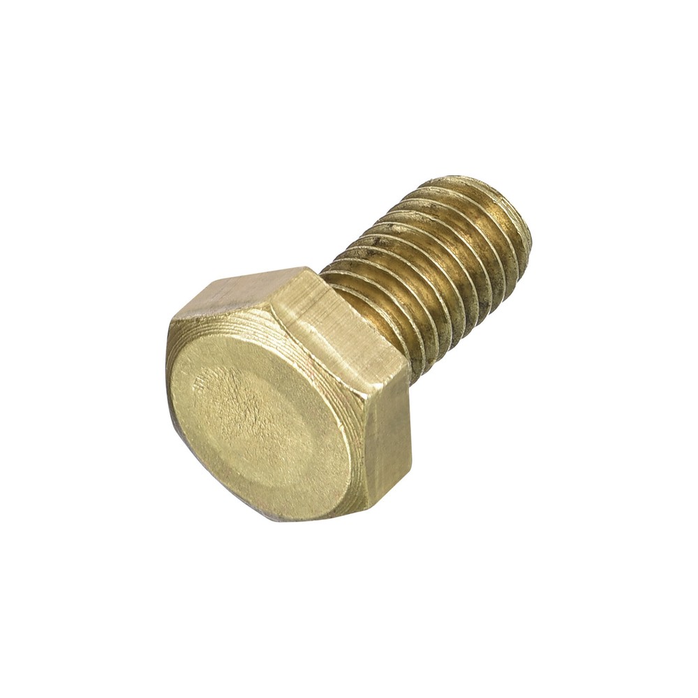 Hex Head Screw Bolt M8-1.25x16mm 1Pcs Brass Fully Threaded for Machinery