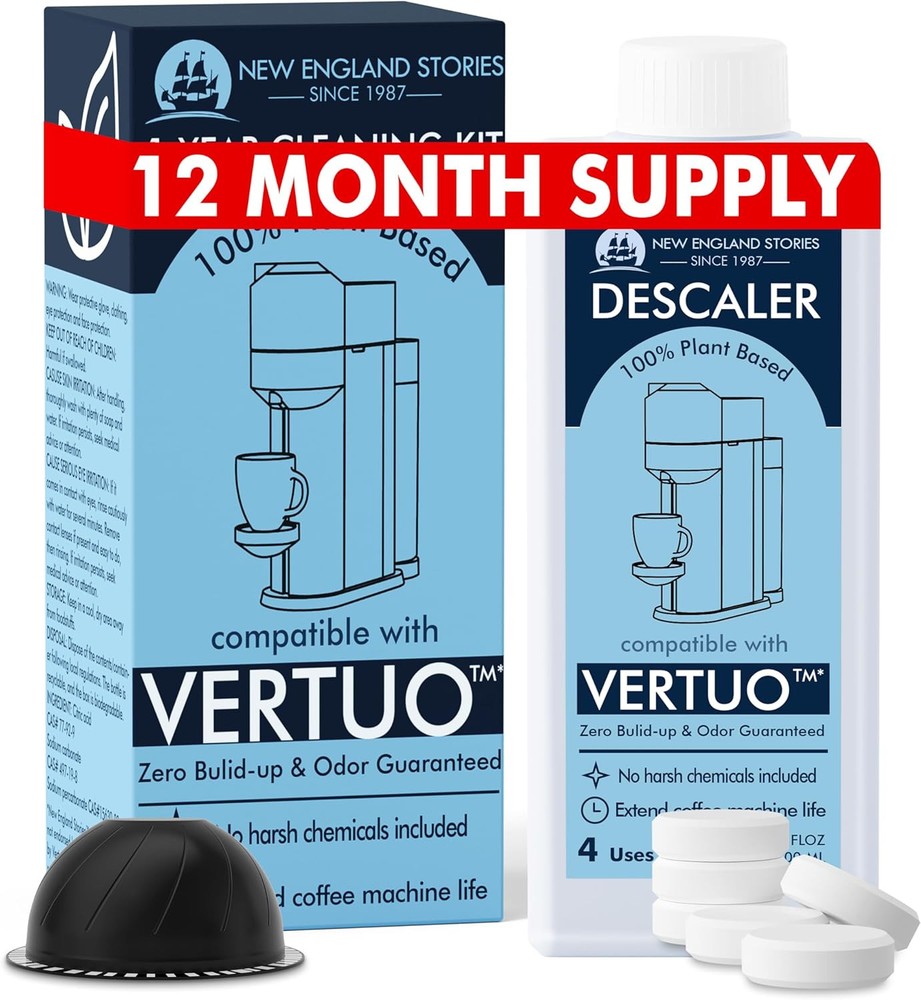 12-Month Supply Nespresso Vertuo Descaling Kit Odorless Formula Coffee Machine Cleaning