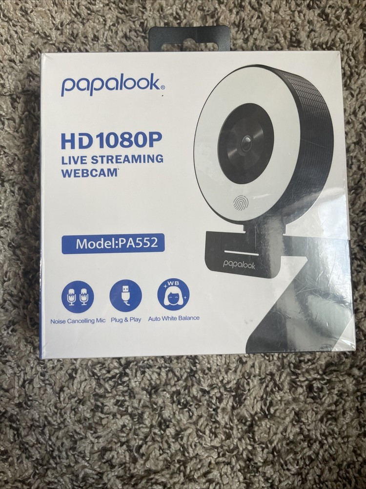 Papalook PA552 HD 1080P Live Streaming Webcam with Studio-Like Ring Light-image