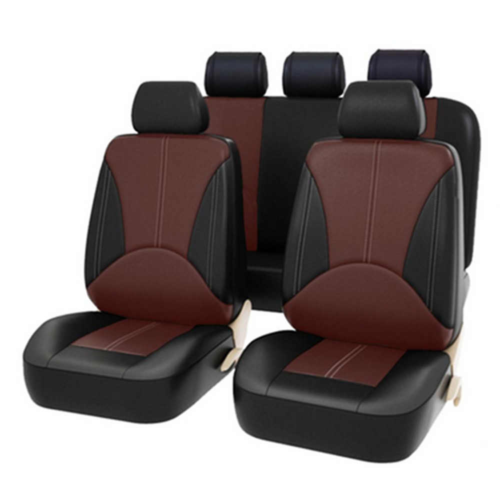 Car Seat Covers 5-Seats Full Set Front Rear PU Leather Auto Interior Accessories
