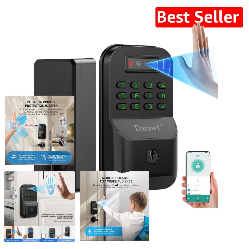 Palm Recognition Smart Lock – Keyless Biometric Entry for Enhanced Security-image