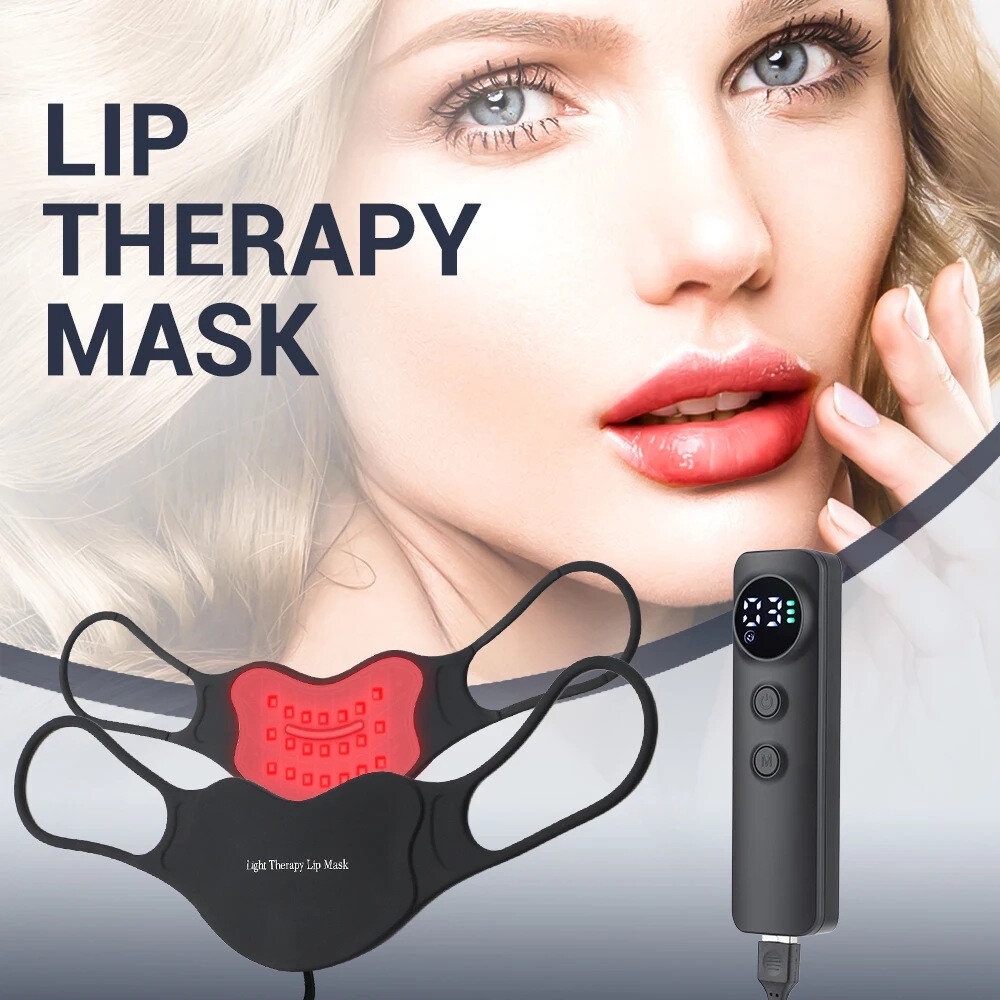 Red Blue LED Light Therapy Lip Plumper for Anti-Aging Enhancement