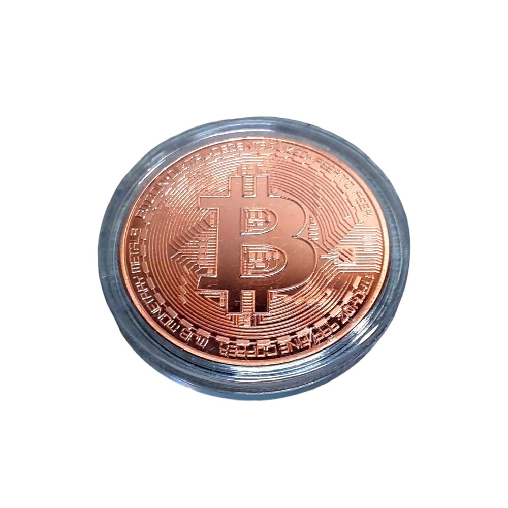 Bitcoin Commemorative Copper Coin Collection BTC Cryptocurrency-image