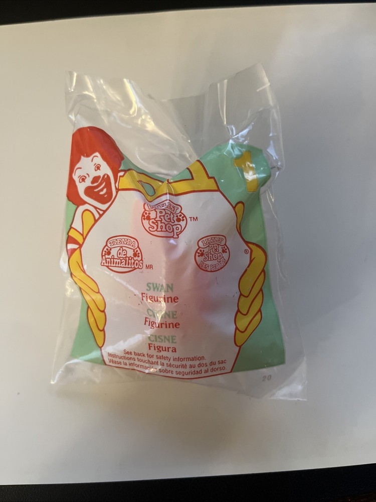 McDonald’s 1995 Vintage LITTLEST PET SHOP  1  SWAN Figurine In Pkg New Sealed N5