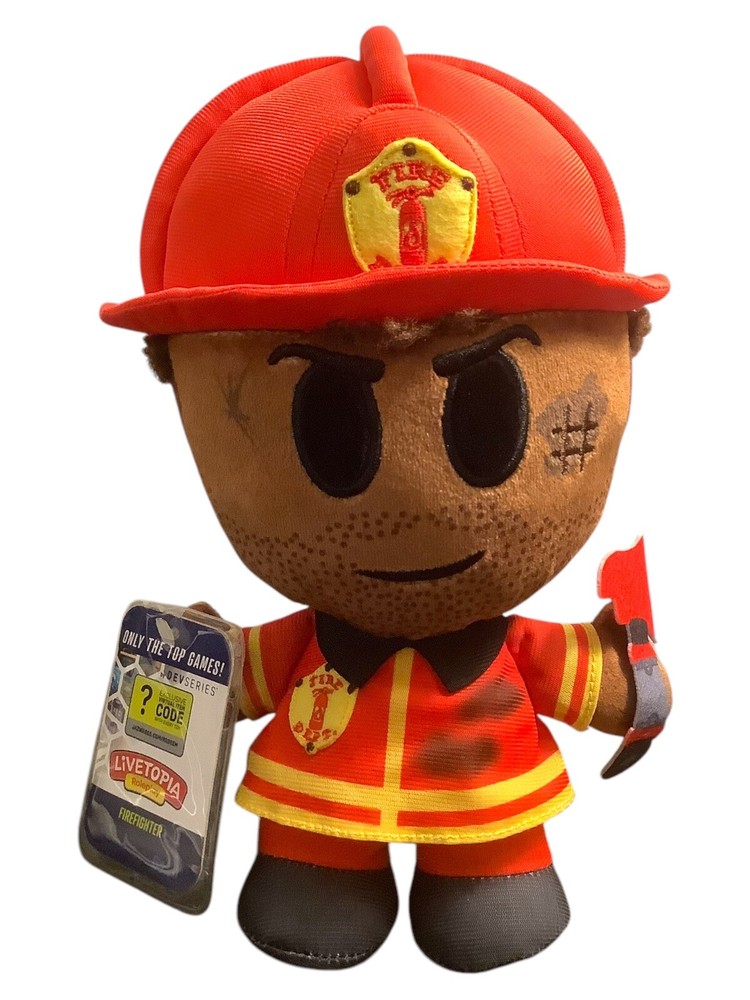 ROBLOX Livetopia Firefighter 8 Inch Plush with Virtual Code
