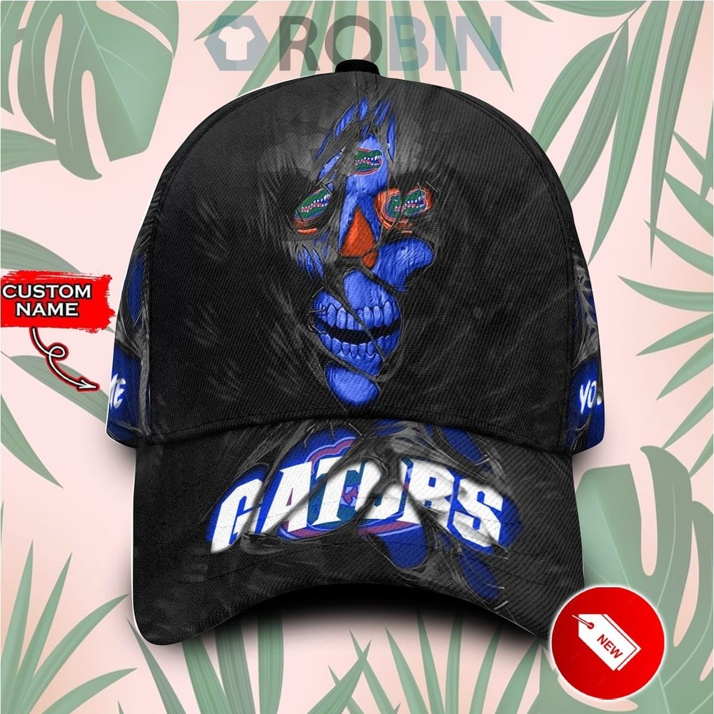 Custom Florida Gators Skull Baseball Cap with Name Personalization  