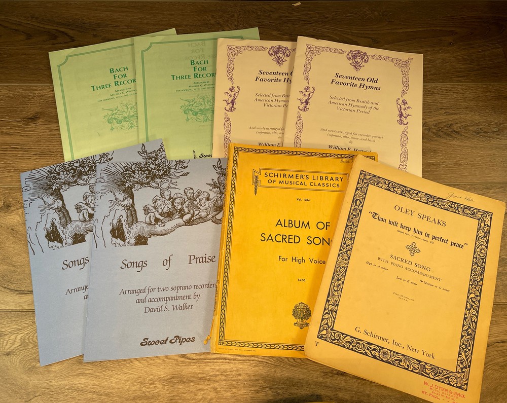Vintage Schirmer Church Hymns Piano Music Books Lot of 8 Organ Duets Sheet Music-image