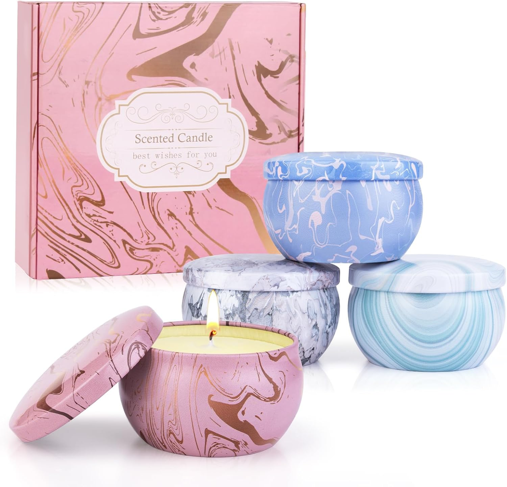 Candles - Scented Candles Gift Set for Women, 4 Packs Natural Fragrance Aromathe