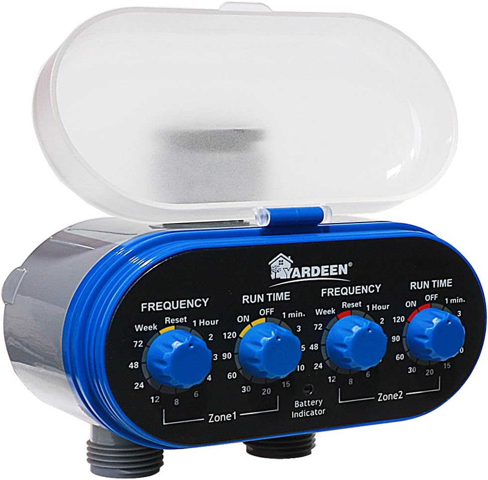 Dual Outlet Water Timer Irrigation System Works Without Water Pressure