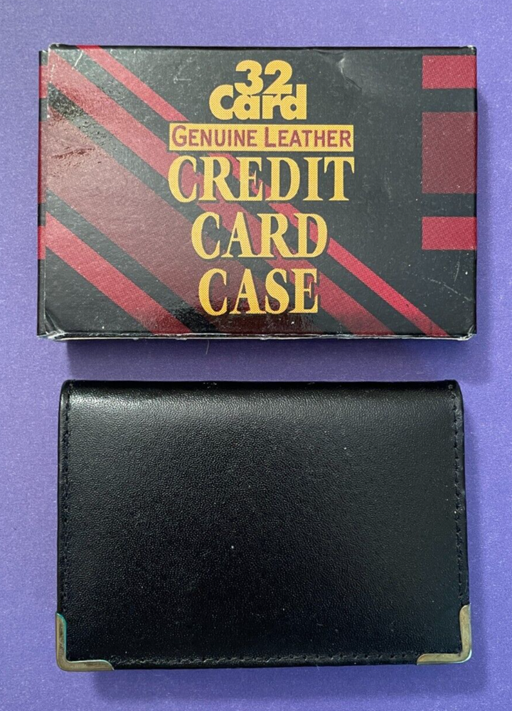 32-Slot Black Genuine Leather Credit Card Holder - Model 84704-image