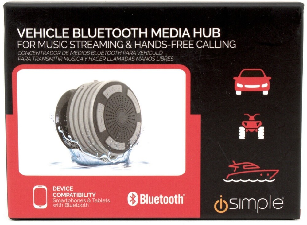 ISimple Vehicle Hands Free Waterproof Bluetooth Speaker, FM RADIO New Buy Now!-image