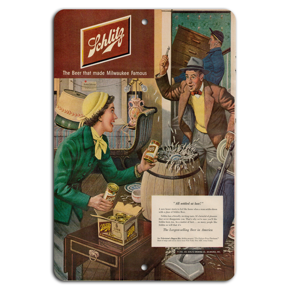 Vintage Schlitz Beer Ad Showcasing Milwaukee's Iconic Brew
