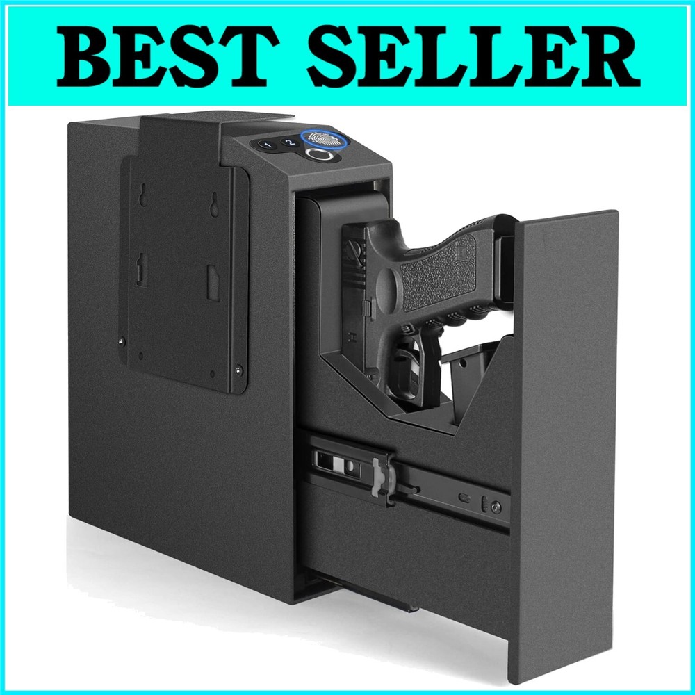 Biometric Handgun Safe - Heavy-Duty Slider Design for Fast Access & Security-image