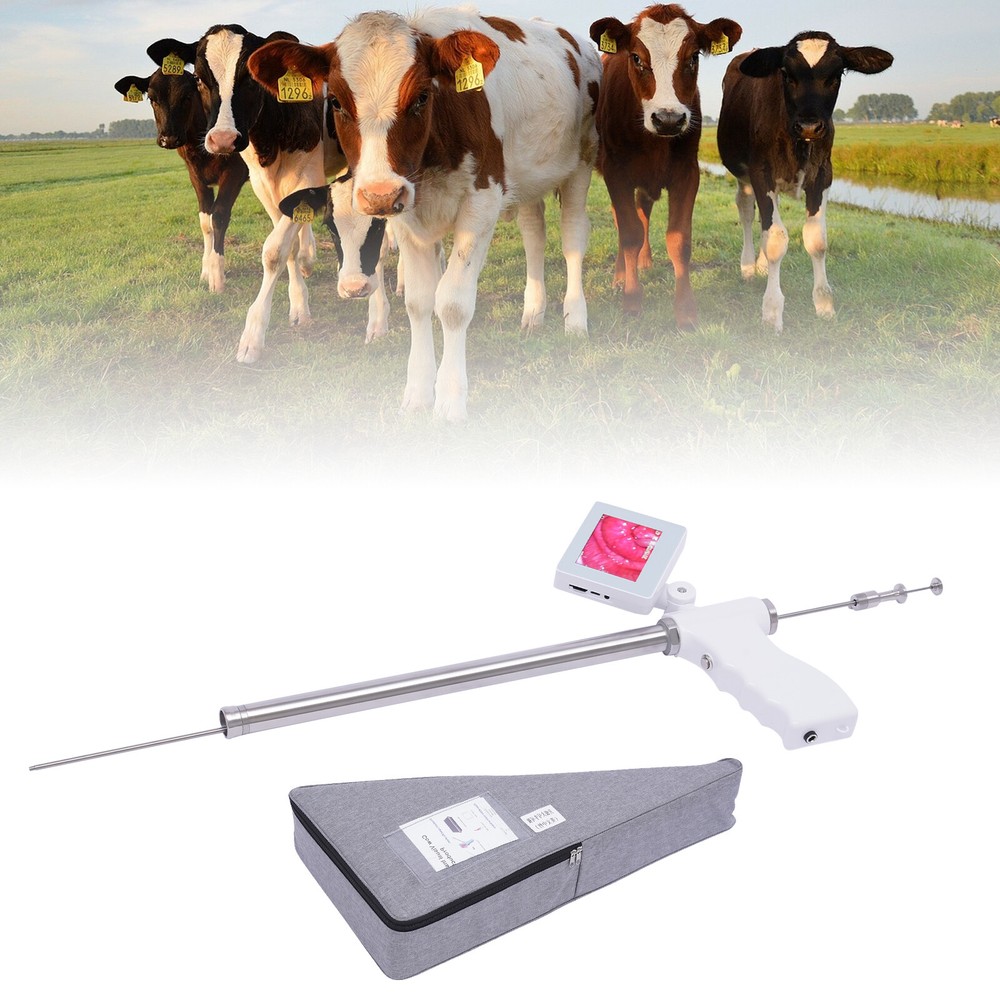 Visual Artificial Insemination Gun Cow Kit Camera with 360?? Adjustable Screen-image