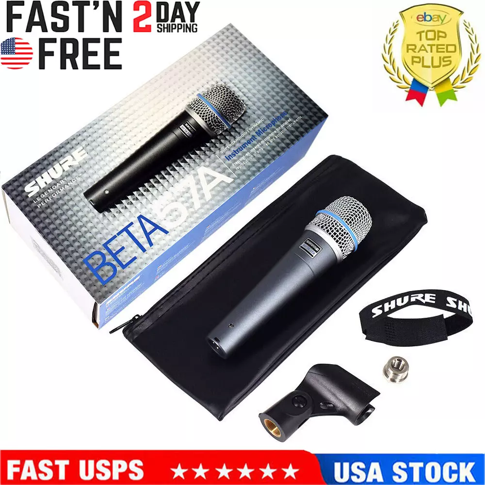 Microphone Beta 57A Shure Supercardioid Dynamic Instrument New Free Shipping