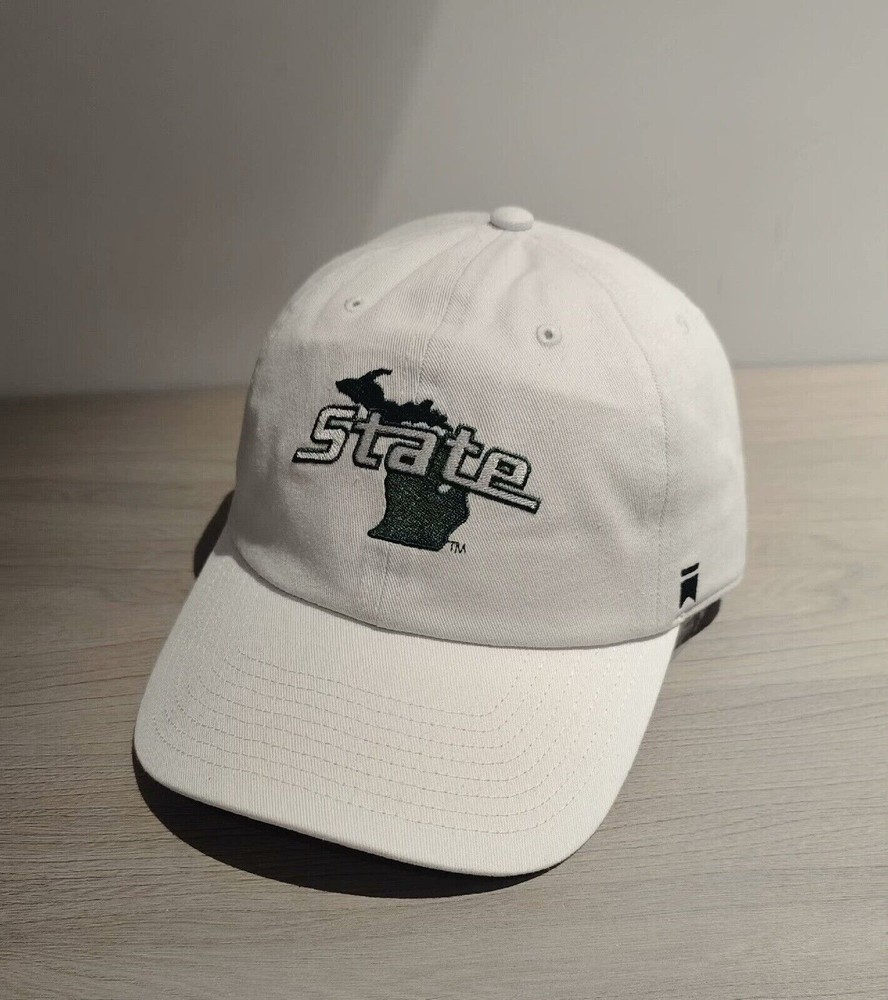 Michigan State Adjustable Cap | White Baseball Hat with Embroidered Logo