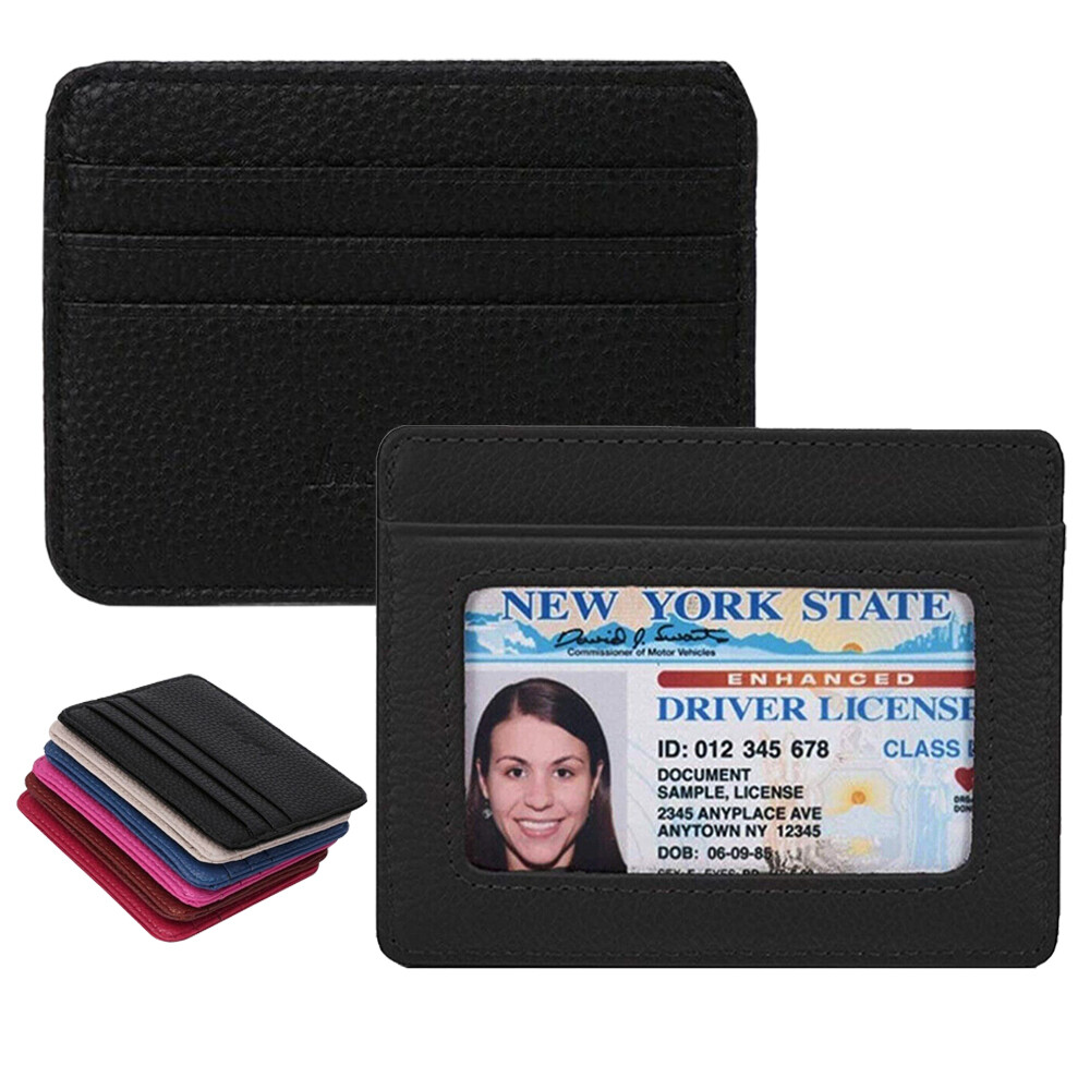Slim Leather Credit Card Holder Wallet for Men & Women-image