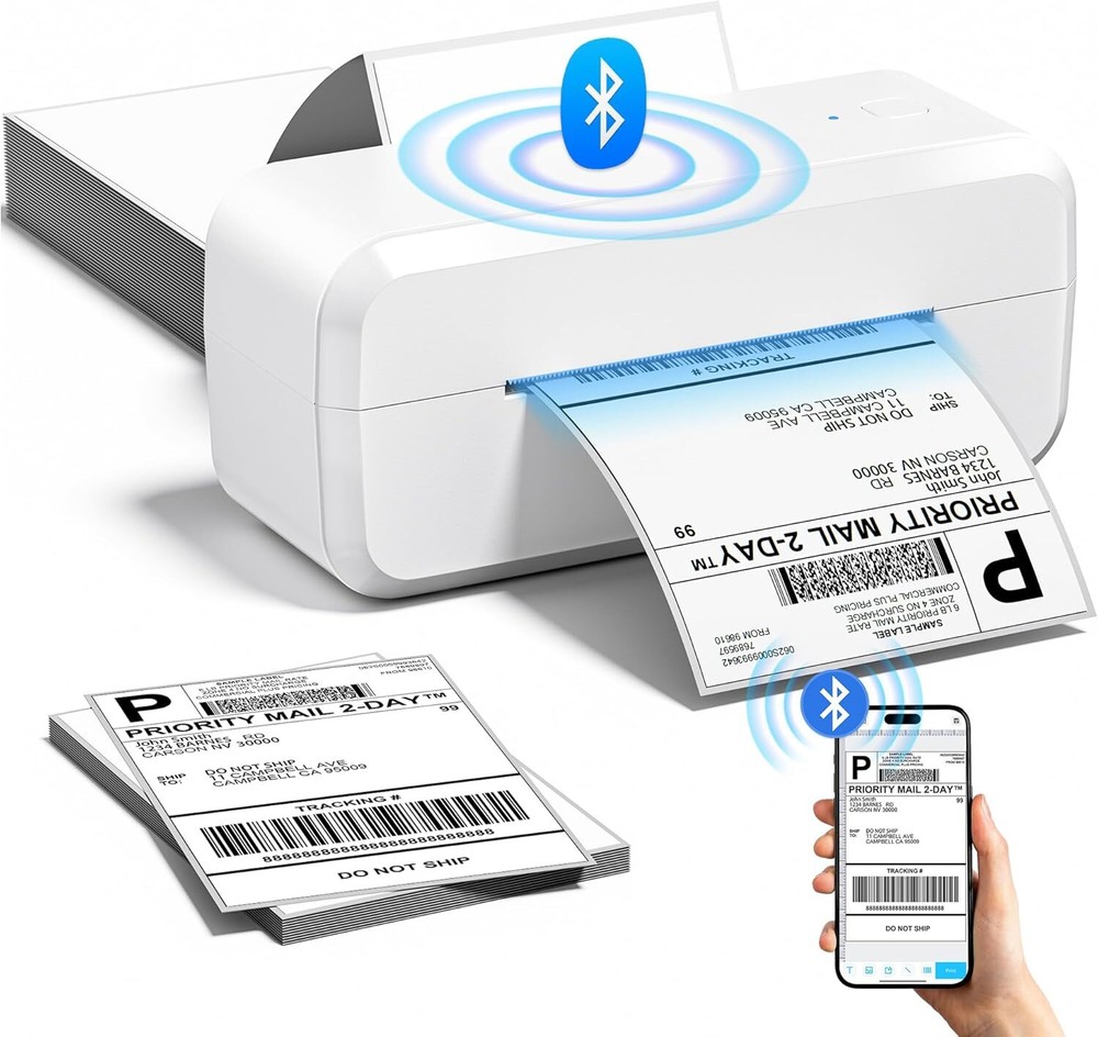 4x6 Bluetooth Thermal Label Printer for Shipping Packages