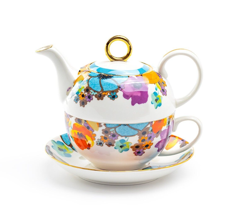 Grace Teaware Meadow Joy Fine Porcelain Tea For One Set