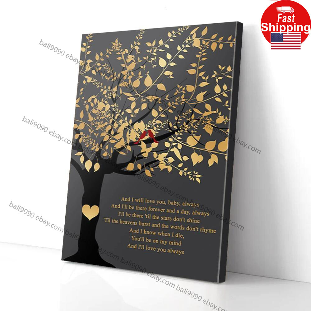 Red Couple Bird On Tree Love Matte Poster Wall Art