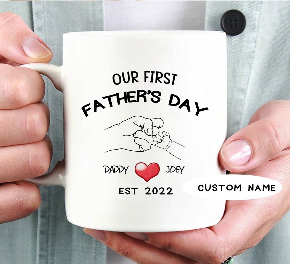 Custom First Fathers Day Mug First Time Dad Mug 1st Fathers Day Gift From Baby