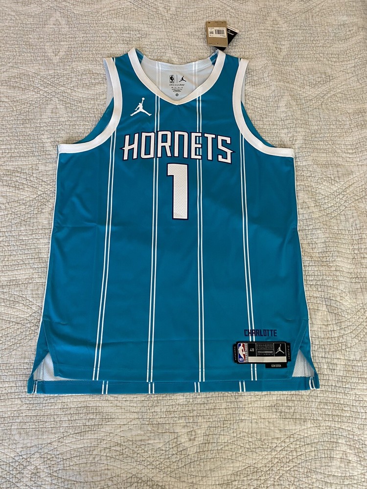 Authentic Lamelo Ball Charlotte Hornets Jordan Jersey Size 48 Large