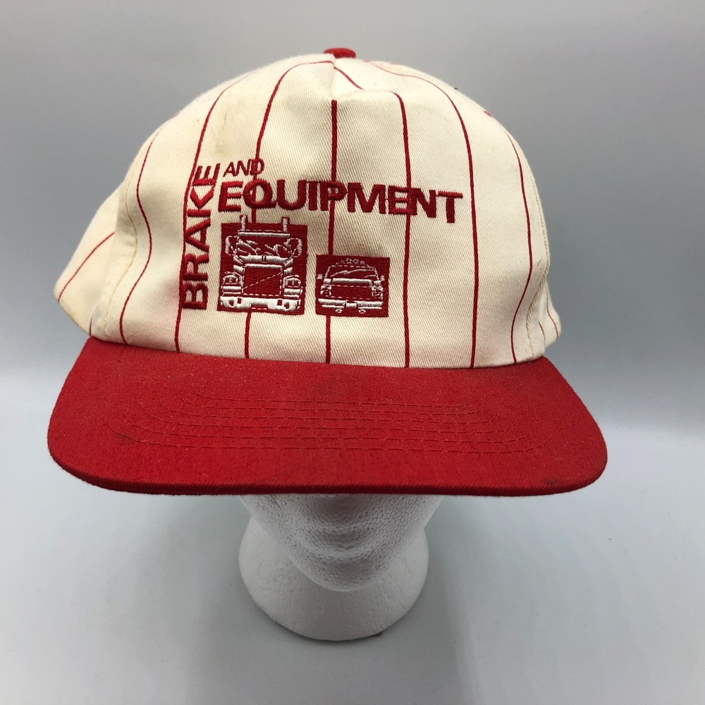 Weatherhead Brake + Equipment Snapback Baseball Cap Hat Vtg STAINED Pinstripe