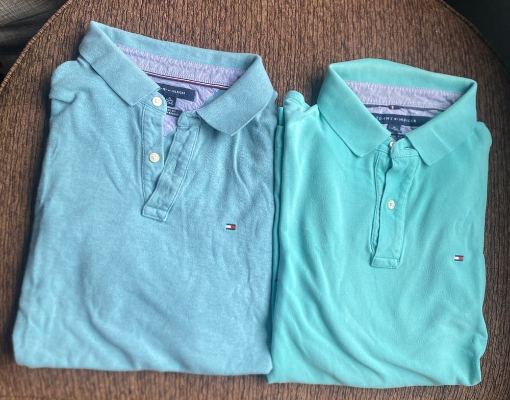 Tommy Hilfiger Men's Classic Fit Stretch Teal Polo Shirt XL