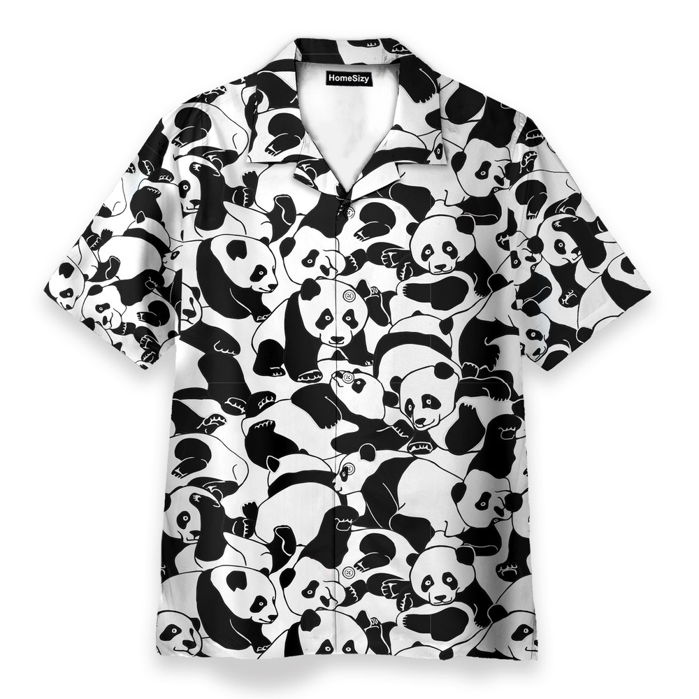 Lovely Panda Funny Buttons Up Shirts   Hawaiian Shirt