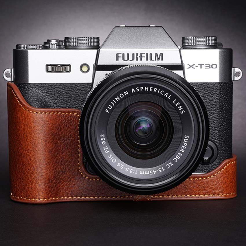 Handmade Leather Half Case for Fujifilm X-T30 II Camera Protection