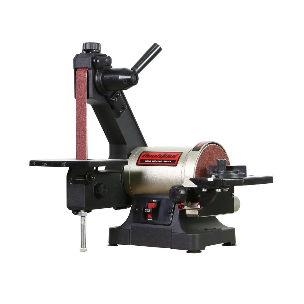 Bucktool 1x30 Inch Belt and 5 Inch Disc Bench Sander with Wrench Storage