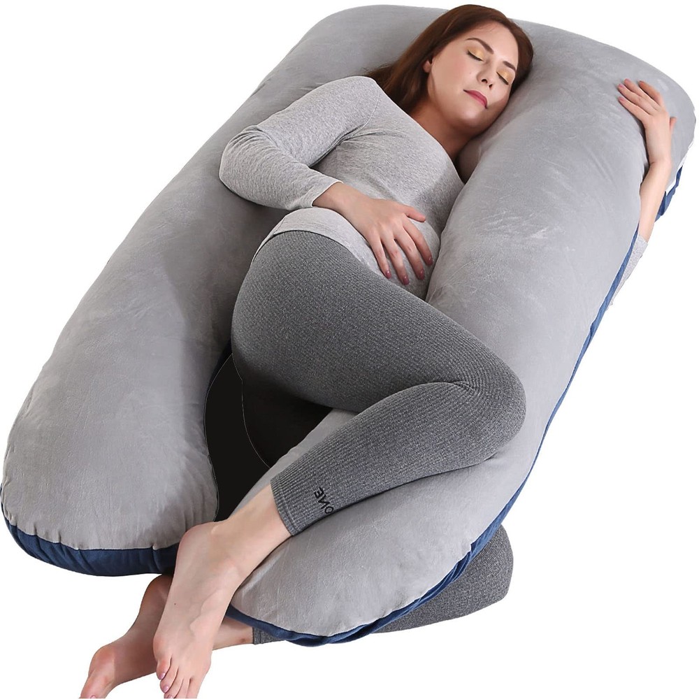 55 Inch U-Shaped Full Body Pregnancy Pillow for Maternity Sleep Support