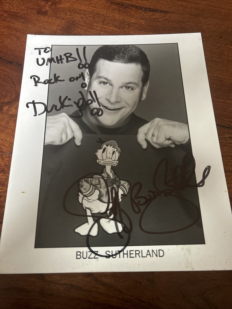 Personalized Buzz Sutherland Donald Duck Rock On Duck Job Signed Autograph Photo-image