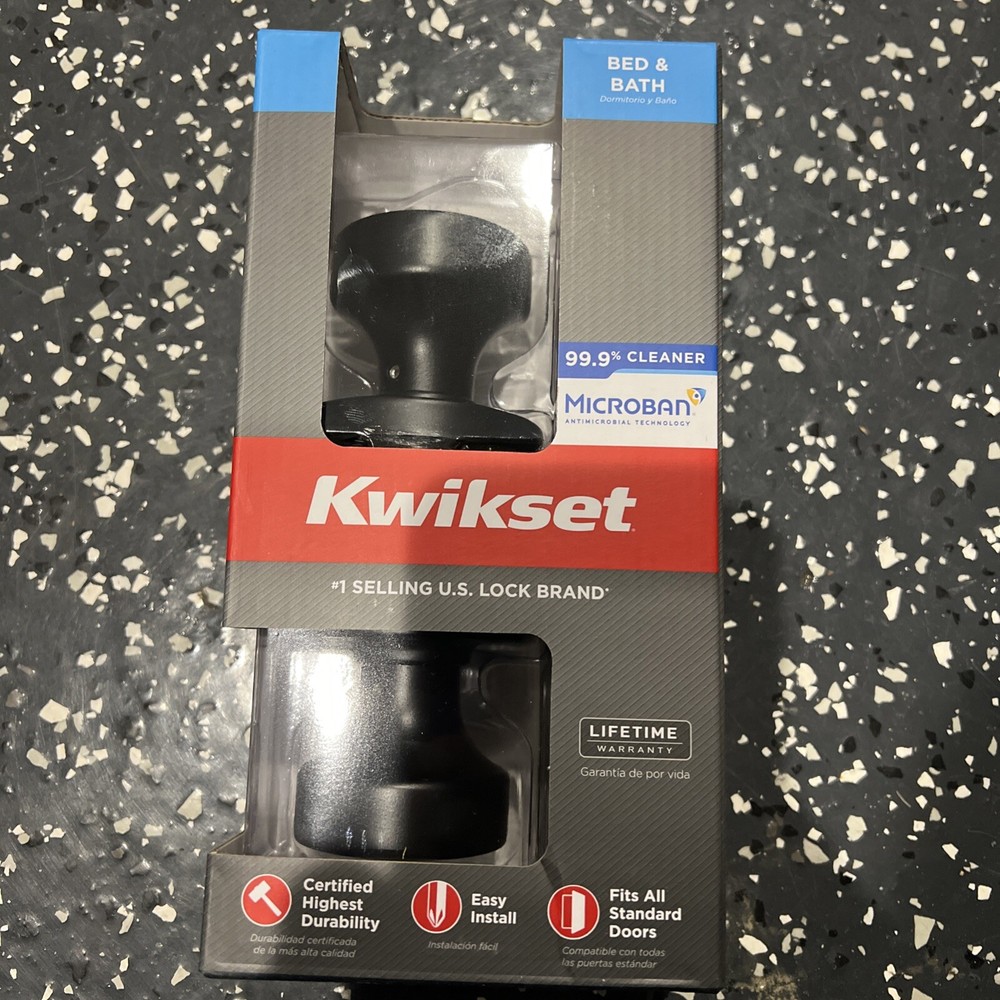 Kwikset 730PSK Pismo Privacy Lock Door Knob Interior Handle Keyless Matte Black
