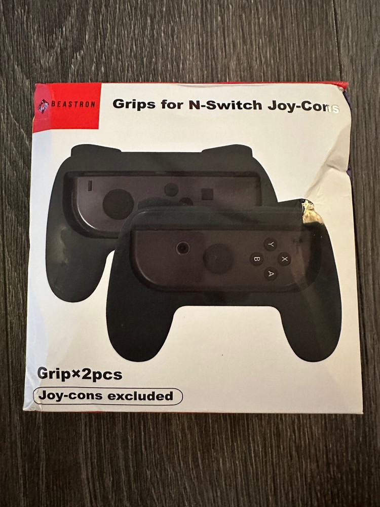 Beastron Grips Compatible with Nintendo Switch Joy Cons, 2 Pack (Black)
