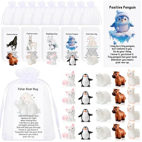 Set Employee Appreciation Gifts Bulk Winter Polar Animal Figures Thank You 50