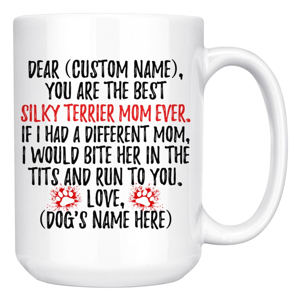 Silky Terrier Mom Custom Coffee Mug for Dog Lovers