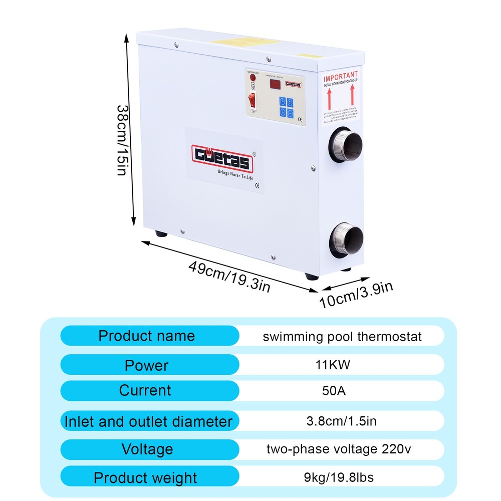 220V 18KW Electric Pool Heater for Hot Tubs and Spas