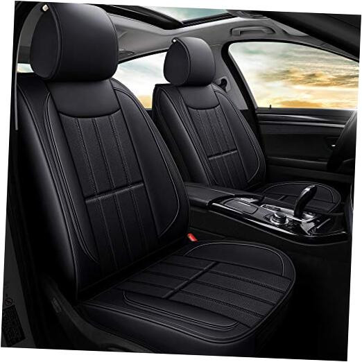 Leather Automotive Car Seat Covers, Leatherette for Cars SUV FRONT PAIR BLACK